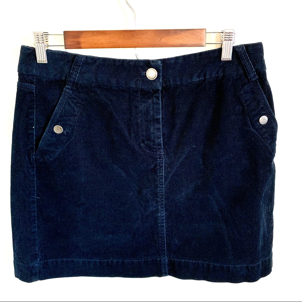 J. Crew Navy Blue Corduroy Mini Skirt